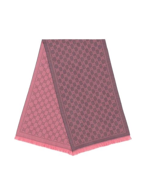 Gucci GG jacquard wool scarf - Pink