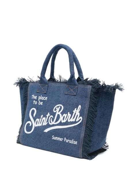 MC2 Saint Barth Vanity frayed-edge tote bag - Blue - zdjęcie produktu nr 2