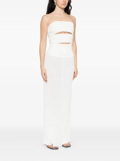 Christopher Esber pleated strapless dress - White
