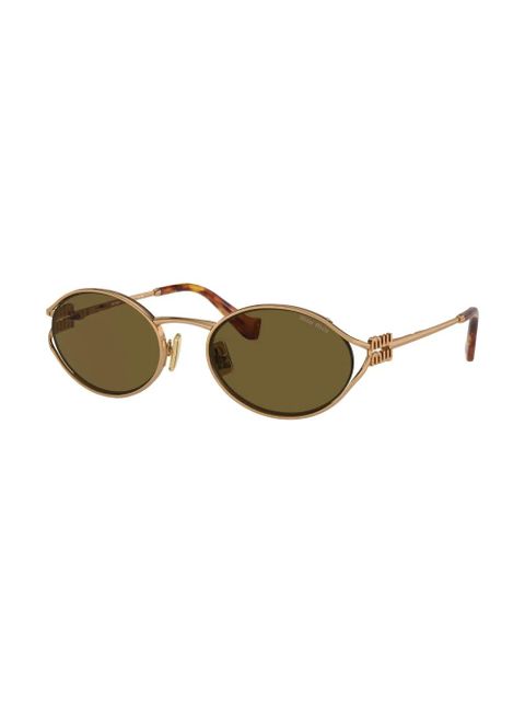 Miu Miu Eyewear logo-plaque sunglasses - Gold - zdjęcie produktu nr 2