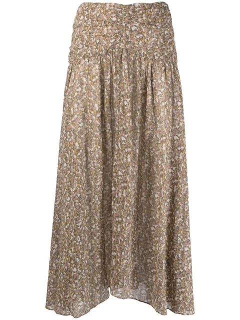 MARANT ÉTOILE graphic-print skirt - Green