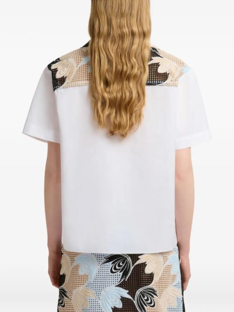 Marni mesh floral shirt - White