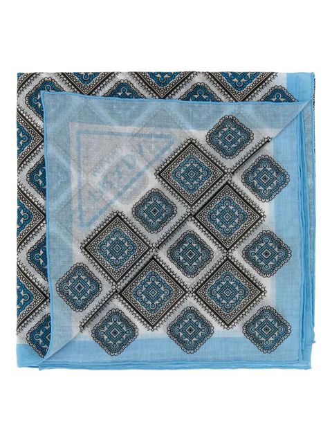 Prada geometric-pattern cotton foulard - Blue