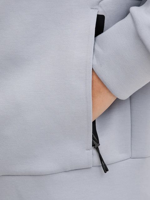 On bluza Focus Tech damska kolor szary z kapturem gładka 1WF30370174