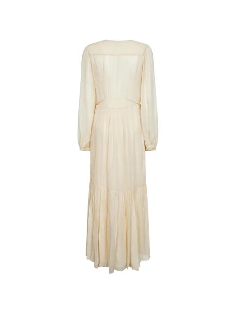 MARANT ÉTOILE pleated V-neck maxi dress - Neutrals - zdjęcie produktu nr 2