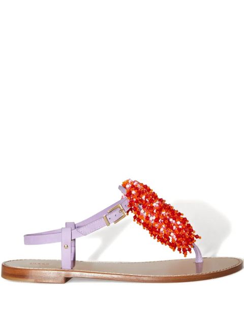 PUCCI beaded leather sandals - Brown