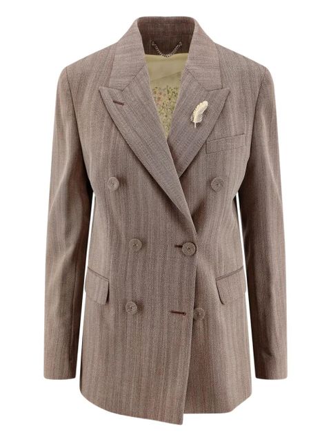 Golden Goose double-breasted feather-detail jacket - Neutrals - zdjęcie produktu nr 1