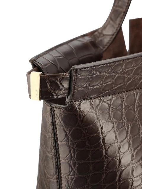 Tod's alligator oval logo bag - Brown