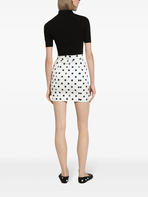 Dolce & Gabbana short-sleeve fine-knit polo shirt - Black