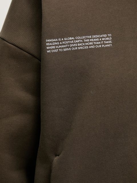 Pangaia bluza bawełniana kolor brązowy z kapturem gładka 10002310