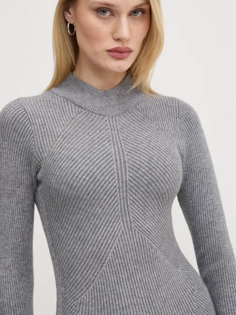 Never Fully Dressed sukienka Mini Suki kolor szary mini dopasowana NFDKN602