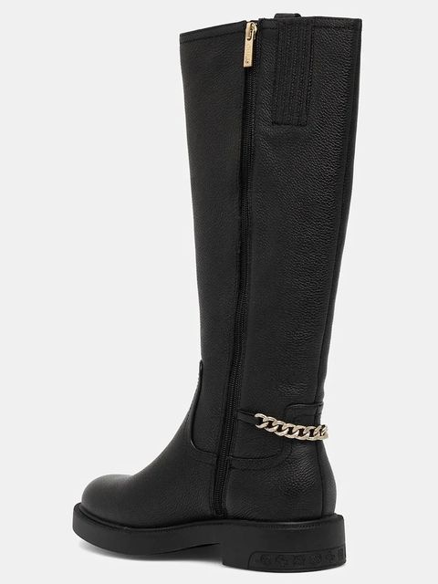 Guess kozaki FYONAL2 damskie kolor czarny na płaskim obcasie FLFYON FAL11