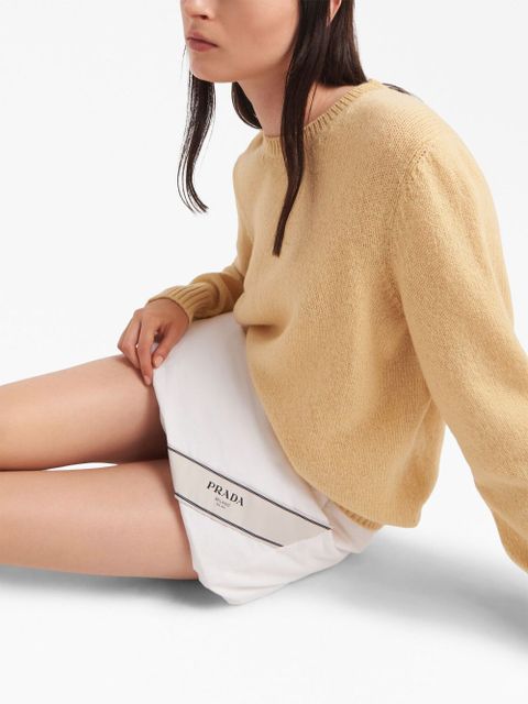 Prada padded cotton miniskirt - White