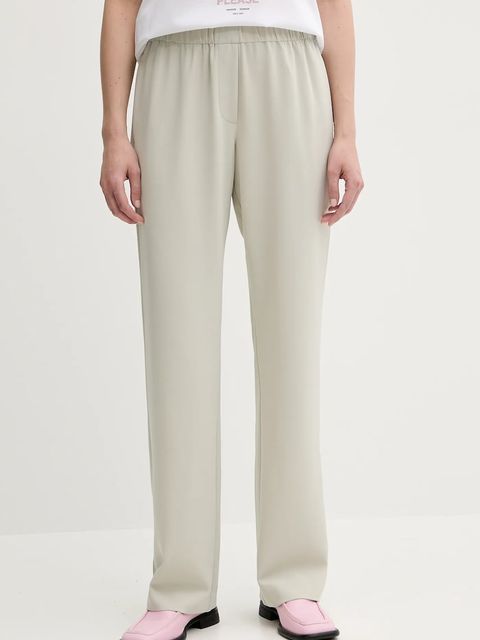 Samsoe Samsoe spodnie Hoys damskie kolor szary proste high waist F16304674 - zdjęcie produktu nr 1