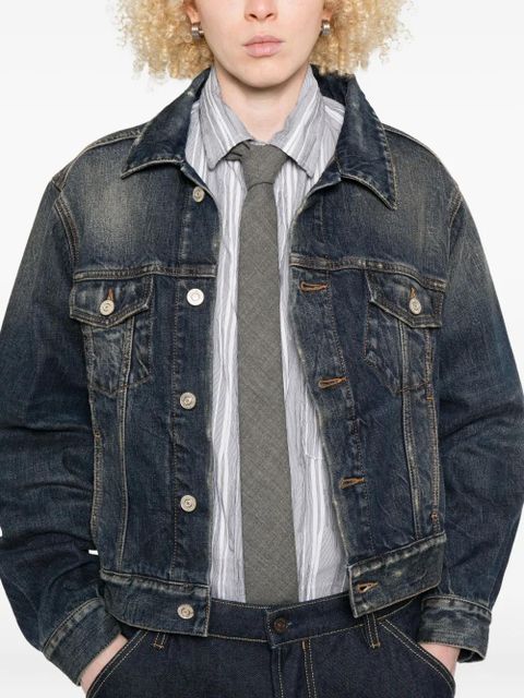 Balenciaga off-shoulder denim jacket - Blue