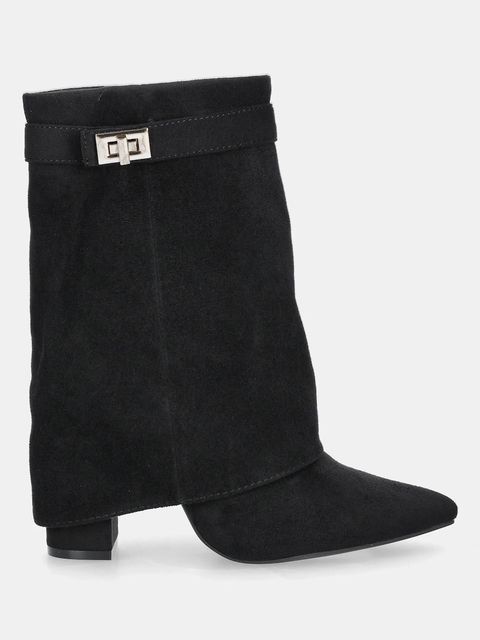 Answear.LAB botki kolor czarny na słupku lekko ocieplone - zdjęcie produktu nr 1