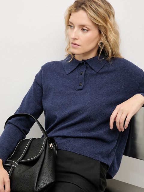 Answear.LAB sweter z kaszmirem kolor granatowy