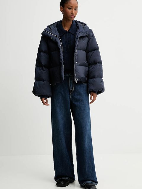 Calvin Klein kurtka puchowa kolor granatowy zimowa oversize LV044D525G