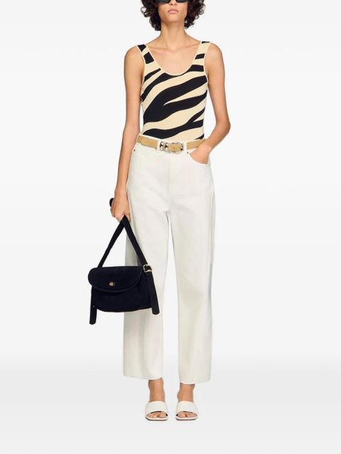 SANDRO Le Mambo suede shoulder bag - Black