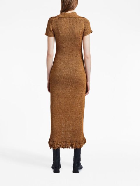 Proenza Schouler ribbon crochet fringe dress - Brown