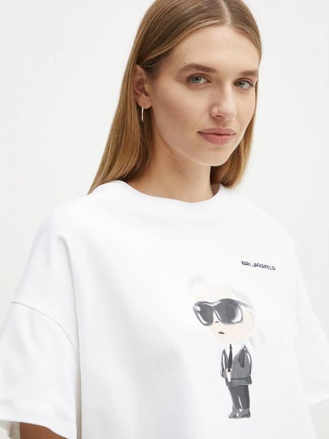 Karl Lagerfeld t-shirt bawełniany IKON damski kolor beżowy A1W17132 - zdjęcie produktu nr 2