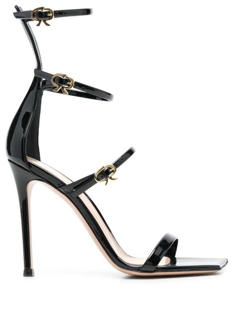 Gianvito Rossi Ribbon Uptown 105mm leather sandals - Black - zdjęcie produktu nr 1