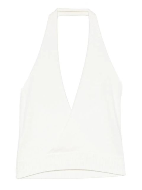 Aya Muse halterneck knitted tank top - White - zdjęcie produktu nr 1
