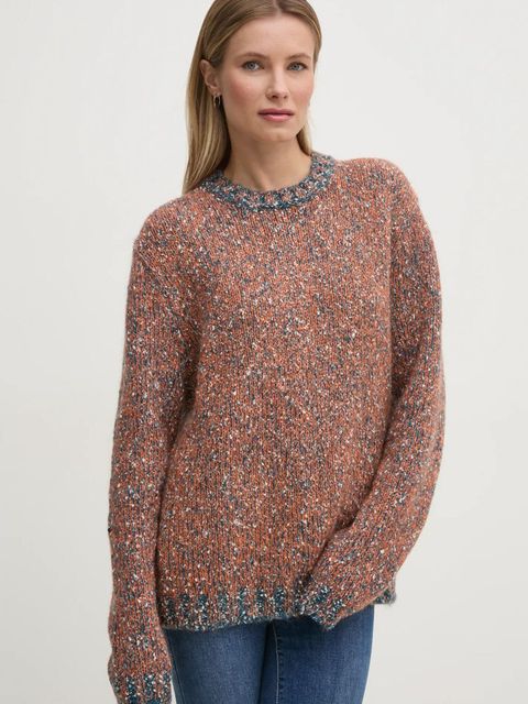 United Colors of Benetton sweter z domieszką wełny kolor pomarańczowy 116NU108M