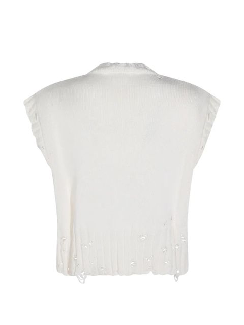 Marni V-neck distressed top - White - zdjęcie produktu nr 2