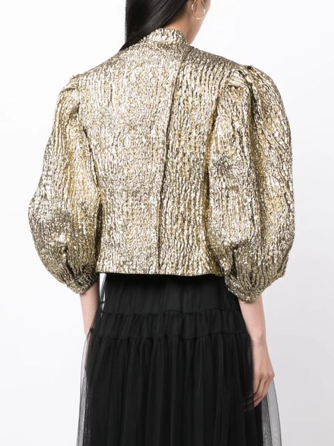 Simone Rocha bow-detail puff-sleeve jacket - Gold