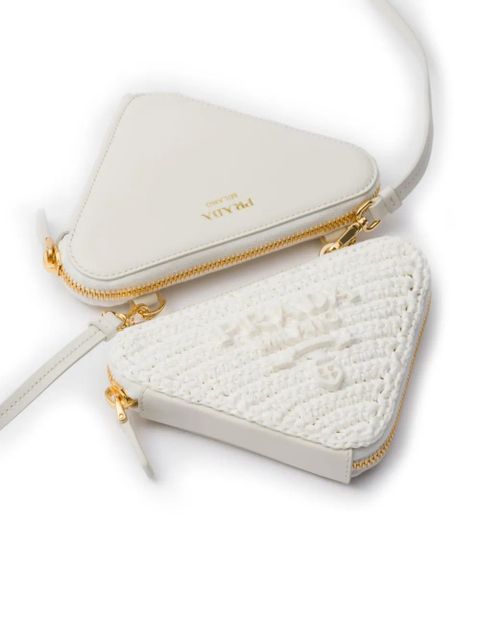 Prada Woven fabric mini-pouch - White