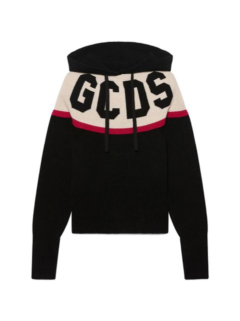 GCDS logo-embellishment hoodie - Black