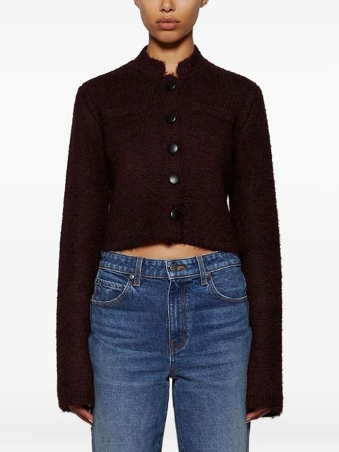 KHAITE Ello button-front long-sleeve jacket - Purple - zdjęcie produktu nr 2