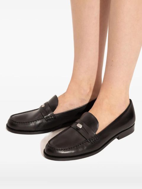 Tory Burch leather penny-slot loafers - Black