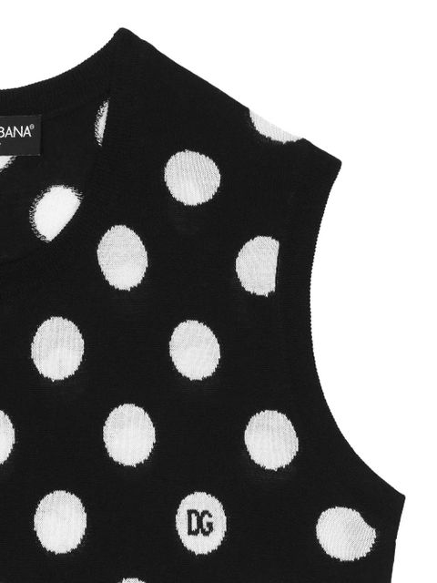 Dolce & Gabbana polka-dot knitted vest - Black - zdjęcie produktu nr 2