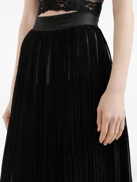 Dolce & Gabbana fringed organza skirt - Black