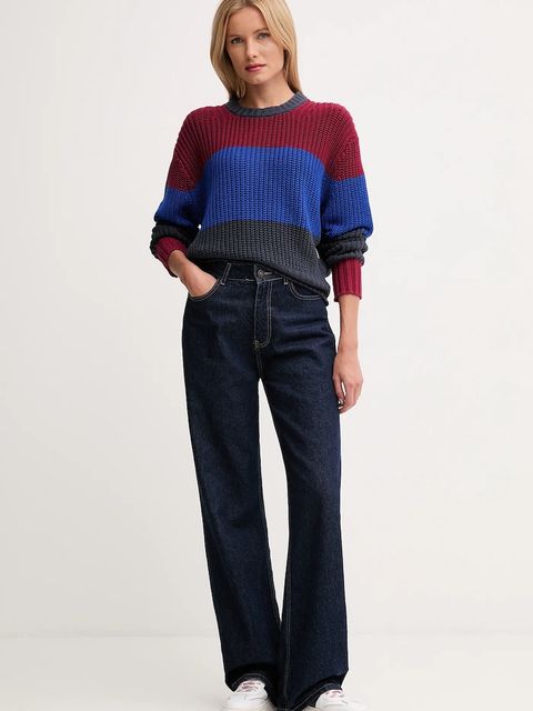 Calvin Klein Jeans sweter bawełniany damski kolor granatowy LV047D302G - zdjęcie produktu nr 2