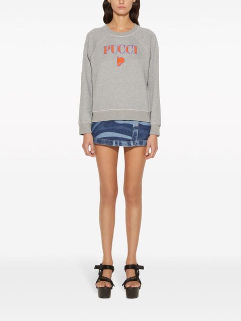 PUCCI logo-embroidered cotton sweatshirt - Grey - zdjęcie produktu nr 2