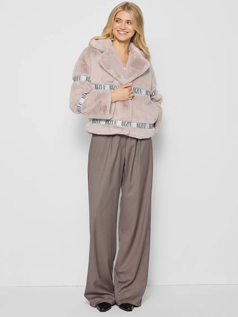 Bizuu kurtka GREGORIA kolor beżowy przejściowa oversize GREGORIA BEŻOWY