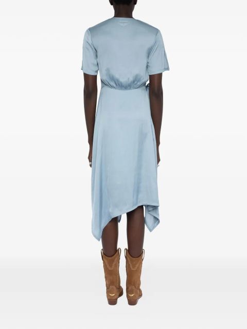 Zadig&Voltaire satin wrap dress - Blue