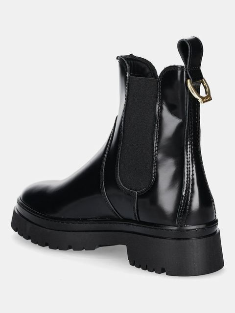 Gant sztyblety skórzane Aligrey damskie kolor czarny na płaskim obcasie 31551158