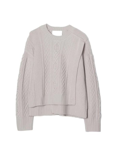 3.1 Phillip Lim cable-knit panelled sweater - Neutrals - zdjęcie produktu nr 2