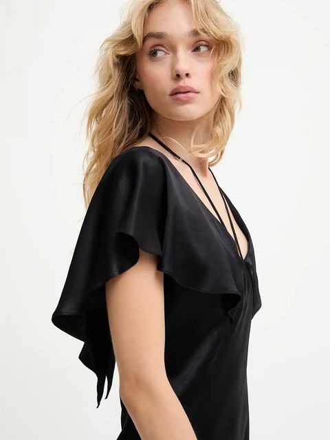 Answear.LAB sukienka kolor czarny maxi rozkloszowana - zdjęcie produktu nr 2