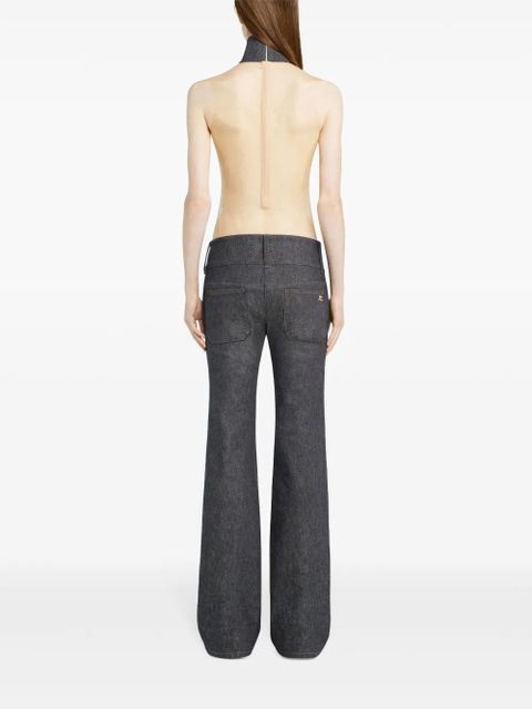 Courrèges belted bootcut jeans - Grey