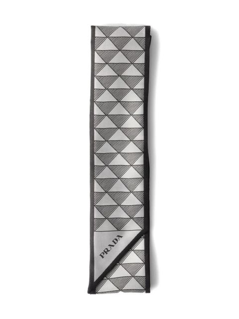 Prada Symbole-pattern silk scarf - White - zdjęcie produktu nr 2
