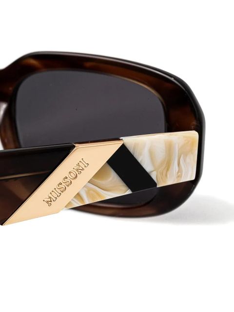 MISSONI EYEWEAR tortoiseshell rectangle sunglasses - Brown