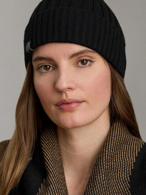 Lauren Ralph Lauren czapka z dodatkiem wełny kolor czarny 454P04462