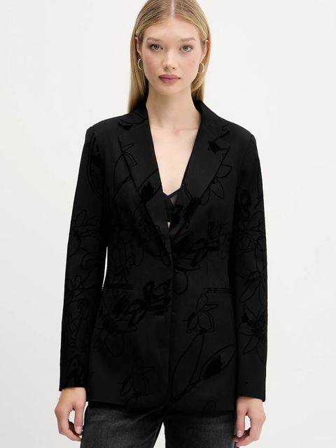 Desigual marynarka FLOCKARTY kolor czarny jednorzędowa wzorzysta 25WWEW19 - zdjęcie produktu nr 1