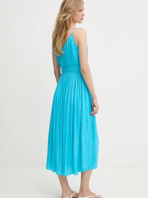 Morgan sukienka kolor turkusowy midi rozkloszowana ROIYA