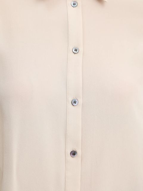 Pinko koszula jedwabna damska kolor beżowy regular z kołnierzykiem klasycznym 105593 A2T7